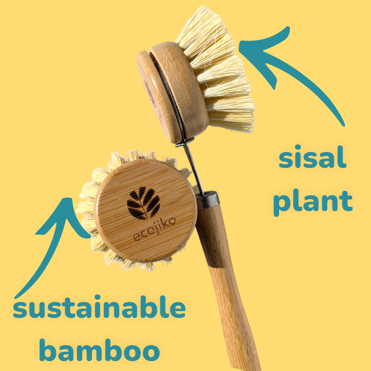 ecojiko Long-Handled Bamboo Dish Brush