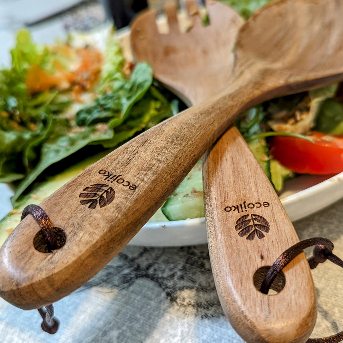 ecojiko Acacia Wood Salad Servers