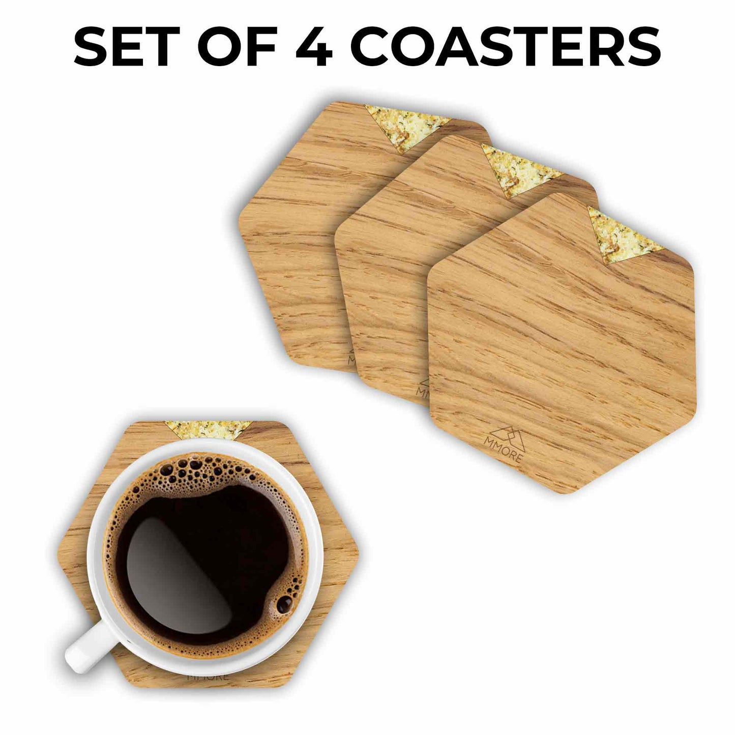 Oak Wooden Coasters / Set of 4 coasters