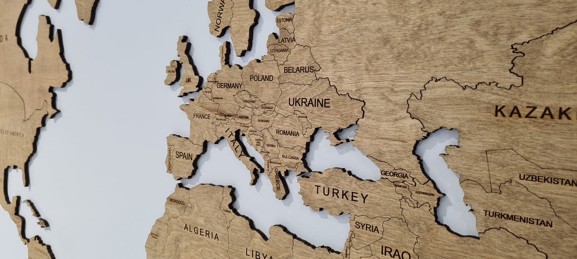 Wooden World Wall Map